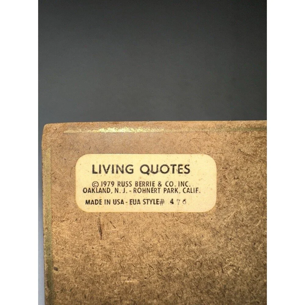 Living Quotes 1979 Russ Berrie Grandfather Poem Wall‎ Plaque Art Decor